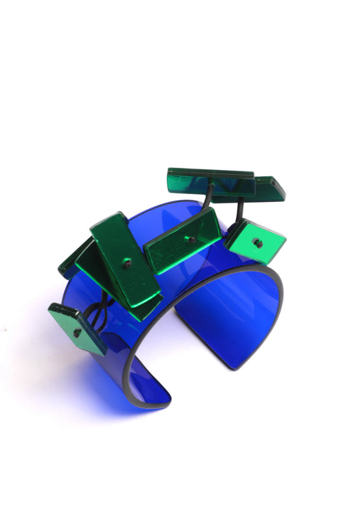 variant: Deep Cobalt Blue with Emerald Green Accents
